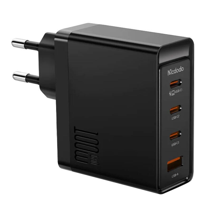 Wall charger McDodo GAN 3xUSB-C + USB, 100W (black)