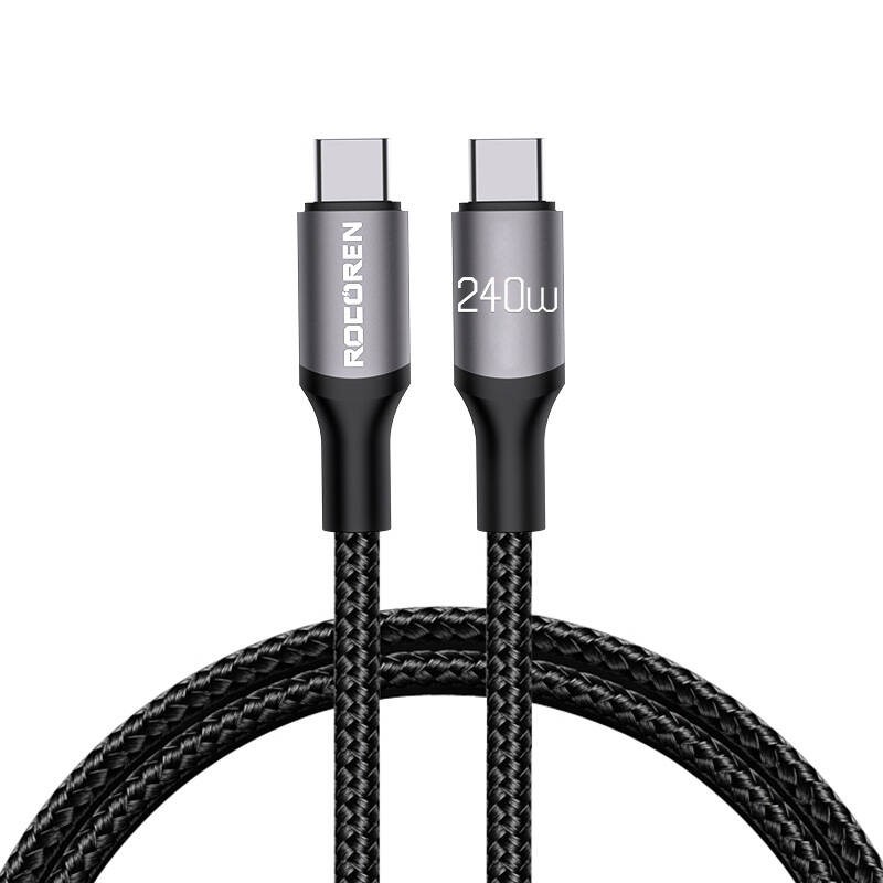 Fast Charging cable Rocoren USB-C to USB-C Retro Series 1m 240W (grey)