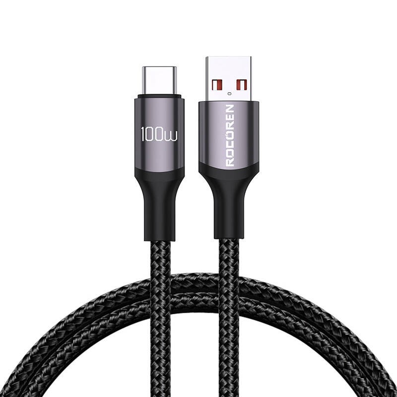 Fast Charging cable Rocoren USB-A to USB-C Retro Series 2m 100W (grey)