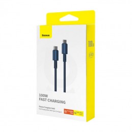 Cable USB-C to USB-C Baseus Tungsten Gold, 100W, 1m (blue)