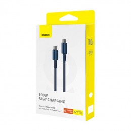 Cable USB-C to USB-C Baseus Tungsten Gold, 100W, 2m (blue)