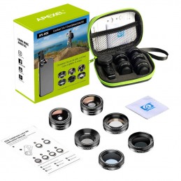 Mobile lens kit APEXEL APL-DG6V2 6 in 1 universal (black)