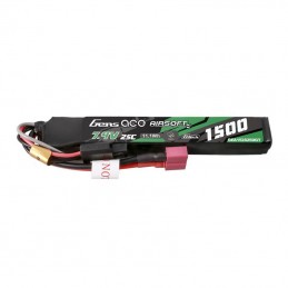 Gens ace G-Tech 25C 1500mAh 2S1P 7.4V Airsoft Gun Lipo Battery with T Plug