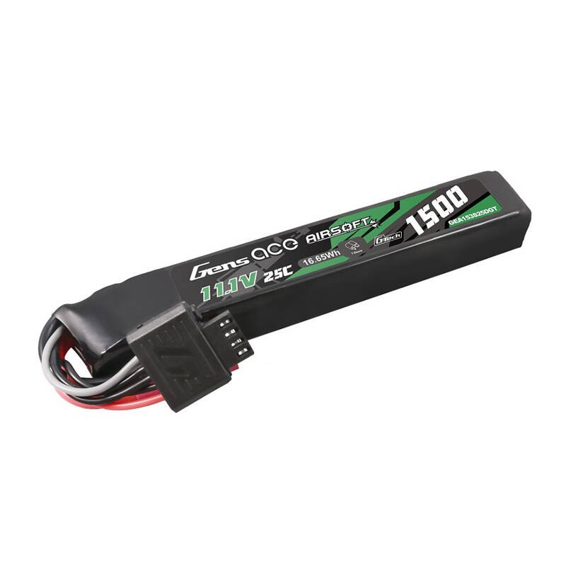 Gens ace G-Tech 25C 1500mAh 3S1P 11.1V Airsoft Gun Lipo Battery with T Plug