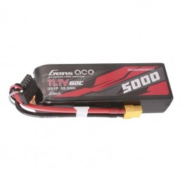 Gens ace G-Tech 5000mAh 11.1V 60C 3S1P Short-Size Lipo With XT60 Plug