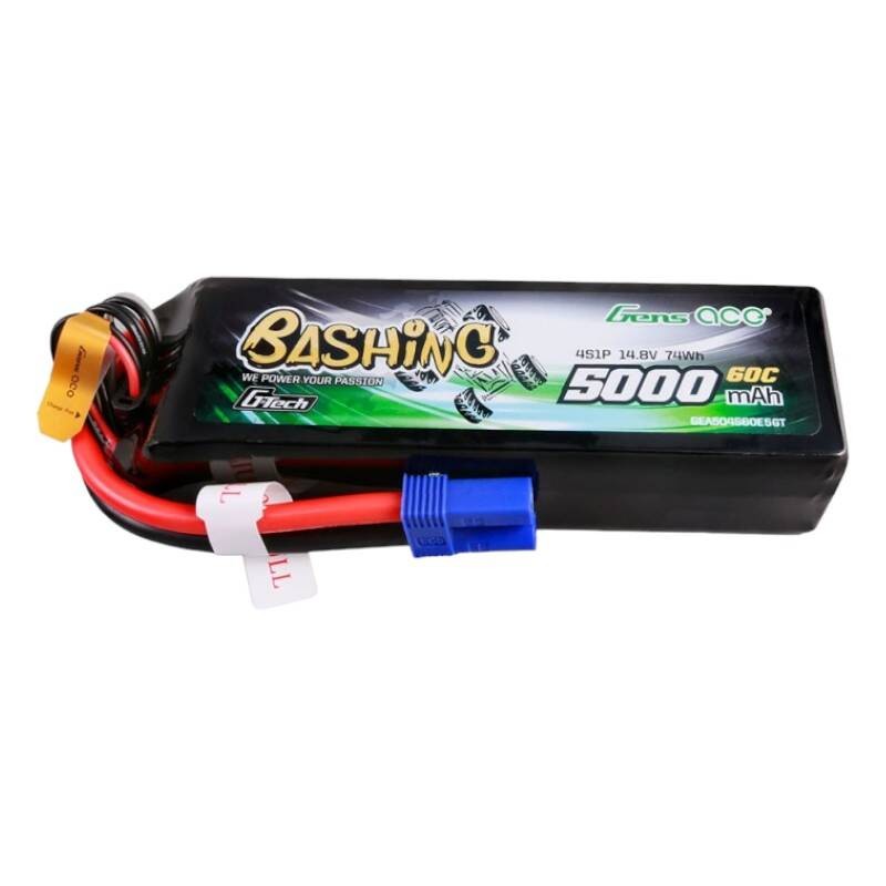 Gens ace G-Tech 5000mAh 14.8V 4S1P 60C Lipo Battery Pack with EC5 Plug-Bashing Series