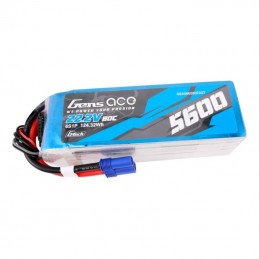 Gens ace G-Tech 5600mAh 80C 22.2V 6S1P Lipo Battery Pack with EC5 plug