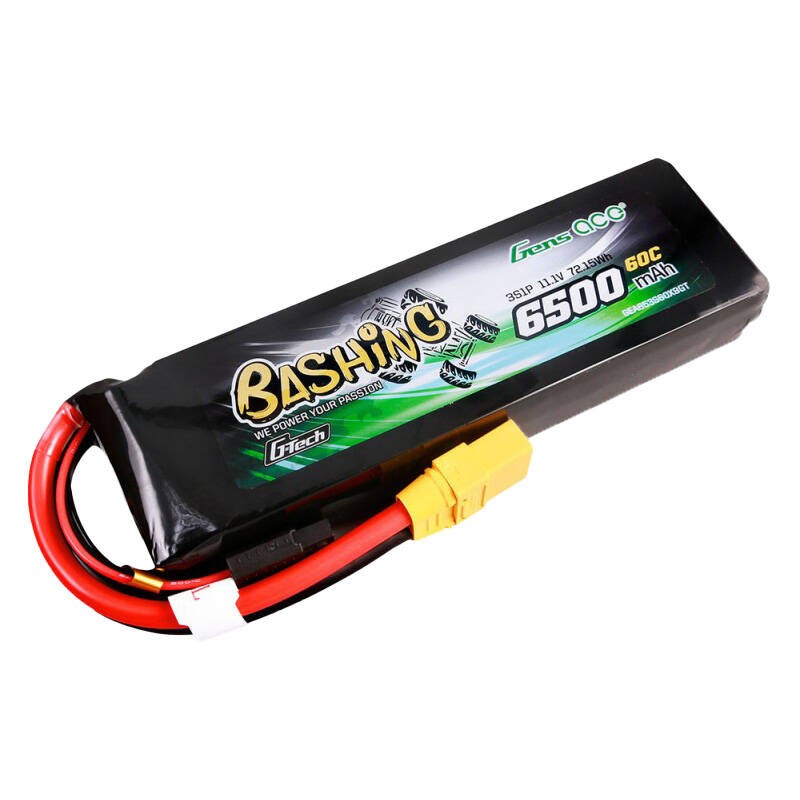 Gens ace G-Tech 6500mAh 11.1V 60C 3S1P Lipo Battery Pack with XT90-Bashing Series