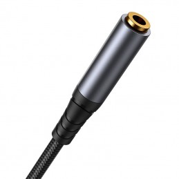 Kabel przedłużający AUX Joyroom SY-A09 mini jack 3.5mm żeński do mini jack 3.5mm męski, oplot, 1.2m (czarny)