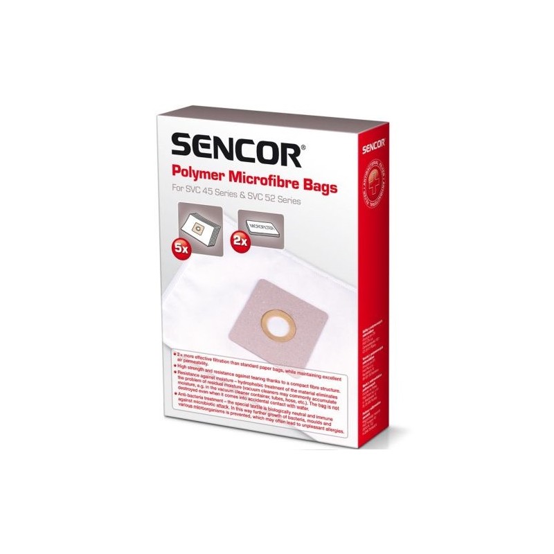 Sencor SVC 45-52 Microfibre bags 5pcs + 2 microfilters