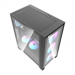 Computer case Darkflash DRX70 GLASS + 4 RGB fans (black)