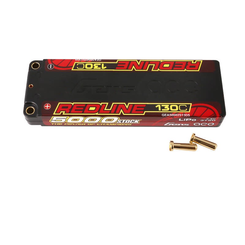 Gens ace Redline Series 5000mAh 7.4V 130C 2S1P HardCase 56- HV Lipo Battery