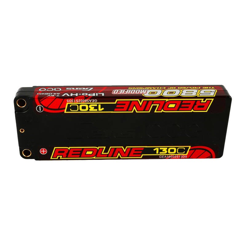 Gens ace Redline Series 5800mAh 7.6V 130C 2S1P HardCase 56- HV Ultra LCG LiPo Battery