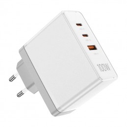 Wall charger, Vention, FEGW0-EU, 2xUSB-C, USB- A, 100W-100W-30W, GaN (white)