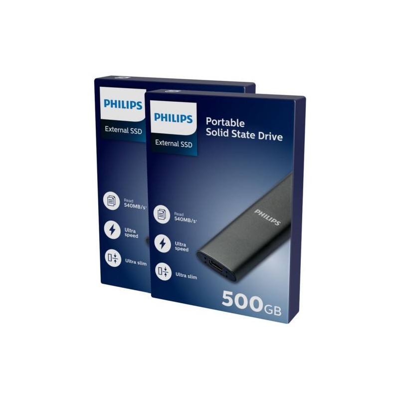 Philips External SSD 500GB Ultra speed Space grey