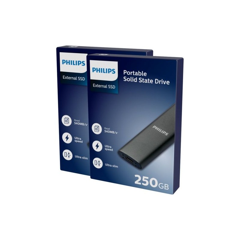 Philips External SSD 250GB Ultra speed Space grey