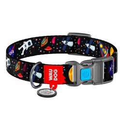 Nylon dog collar with QR code Waudog ''''NASA'''' s