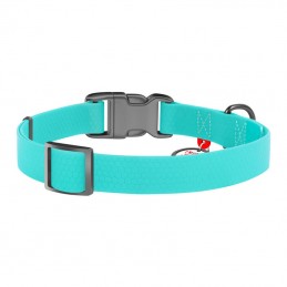 Luminous waterproof dog collar with QR code Waudog size M turquoise