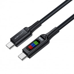 Kabel USB-C do USB-C  Acefast C7-03, 1.2m, z wyświetlaczem (czarny)