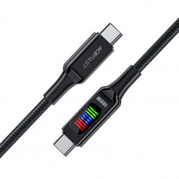 Kabel USB-C do USB-C  Acefast C7-03, 1.2m, z wyświetlaczem (czarny)