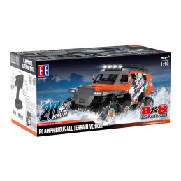 Remote-controlled RC eight-wheel remote control car 1-10 Double Eagle (orange) (amphibious) E373-003