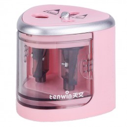 Double Hole Pencil Sharpener Tenwin 8004-3 Battery (pink)