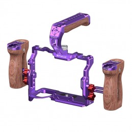 Metal Camera Cage Puluz with Handle For Sony A7R5 - A7M4 (Purple)