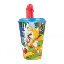 Water Cup with Straw for Kids STOR 40530 430 ml Sonic the Hedgehoh (blue - re