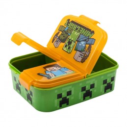 Lunch Box for Kids STOR 40420 3 Compartments Minecraft (orange - gree