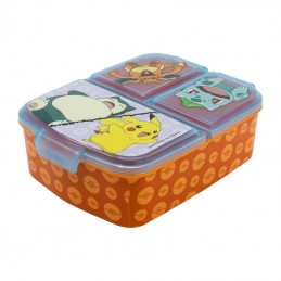 Lunch Box for Kids STOR 8020 3 Compartments Pokemon (orange - blu