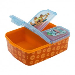 Lunch Box for Kids STOR 8020 3 Compartments Pokemon (orange - blu