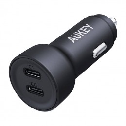 Wall charger Aukey CC-Y23, 2xUSB-C, 65W (black)