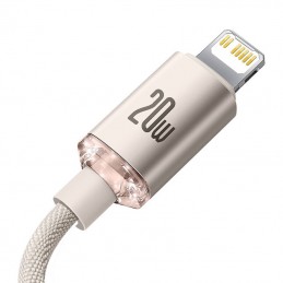 Kabel USB-C do iP Baseus Crystal Shine,  20W, 2m (różowy)