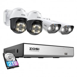 IP Camera ZOSI 2 pcs C296 WiFi 5MP  -  2 pcs C182 WiFi 8MP + NVR 8ch + 2TB H