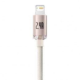 Kabel USB do iP Baseus Crystal Shine, 2.4A, 1.2m (różowy)