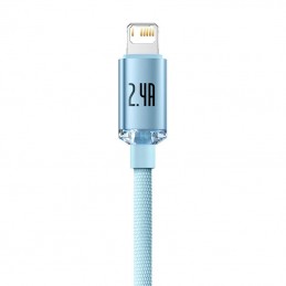 Kabel USB do iP Baseus Crystal Shine, 2.4A, 2m (niebieski)