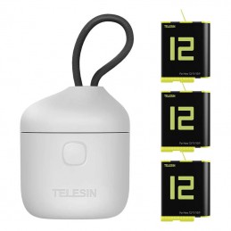 3-slot waterproof charger Telesin Allin box + 3 batteries for GoPro Hero 12 - 11 - 10 - 9