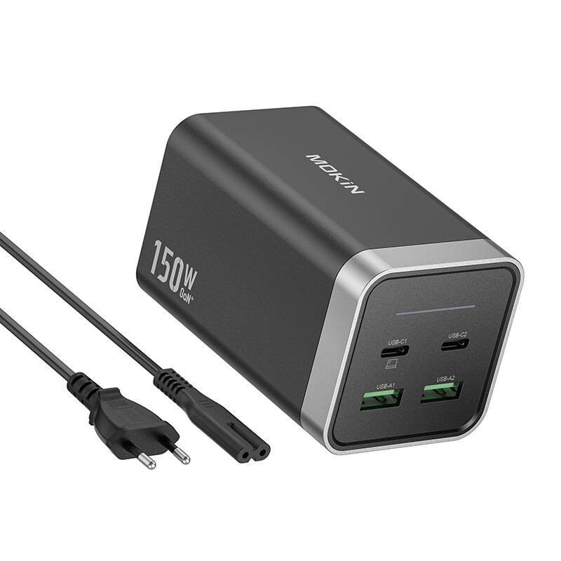 Charger MOKiN PD150W 2xUSB-C 2xUSB-A (black)