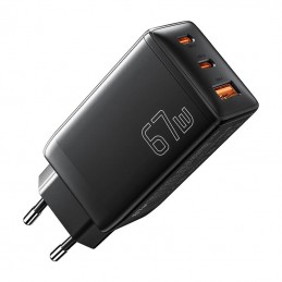 Wall charger, Essager, ECTAC-DYB01-Z, GaN, 2xUSB-C, USB-A, 67W (black)