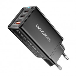 Wall charger, Essager, ECTAC-KSB01-Z, GaN, 2xUSB-C, USB-A, 67W (black)