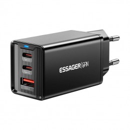 Wall charger, Essager, ECTAC-KSB01-Z, GaN, 2xUSB-C, USB-A, 67W (black)