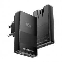 Ładowarka Essager ECT65W-QCB01-Z GaN 65W A+C (czarny)