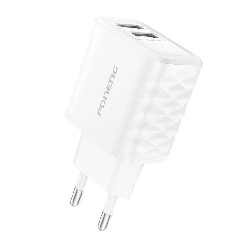 Ładowarka sieciowa Foneng EU53 2xUSB-A,  2,4A (Biała)