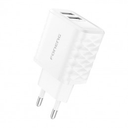 Ładowarka sieciowa Foneng EU53 2xUSB-A, 2,4A (Biała) + kabel USB-C