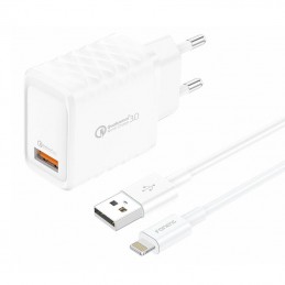 Ładowarka sieciowa Foneng EU54 USB-A,  3A (Biała) + kabel USB-A do Lightning