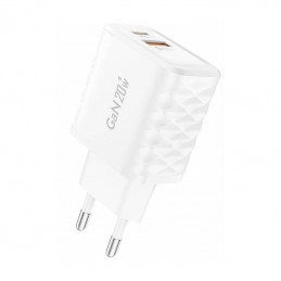 Ładowarka sieciowa Foneng EU56 1xUSB-A, 1xUSB-C, 20W (Biała) + kabel USB-A do Lightning