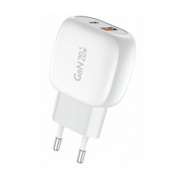 Ładowarka sieciowa Foneng EU41 USB-C+USB-A 20W + kabel USB-C-USB-C (biała)