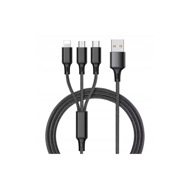 Blackmoon X26 USB 3IN1 USB TYPE-C-8-PIN APPLE LIGHTNING-USB MICRO 1M