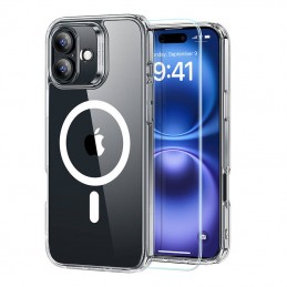 Etui Hybrid Case (HaloLock) ESR do iPhone 16 z zestawem zabezpieczającym ekran (przezroczysty))