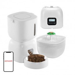 3L Automatic pet feeder+2L pet water fountain Petwant FW1-L(BAS)